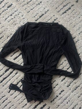 Abercrombie & Fitch Black Long Sleeve Bodysuit - XS